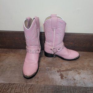Durango Kids Pink with Rhinestone Strap Western Boots Size 10D